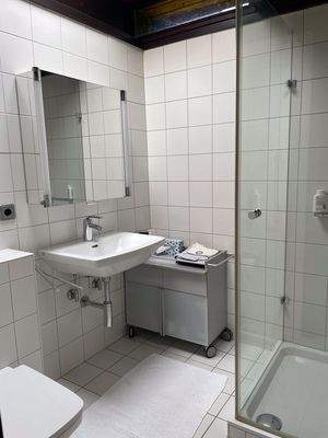 neuwertiges Duschbad mit Oberlichtern