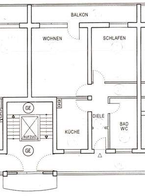 Grundriss 2.-Zi.-Wohnung