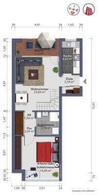 Grundriss untere Wohnebene