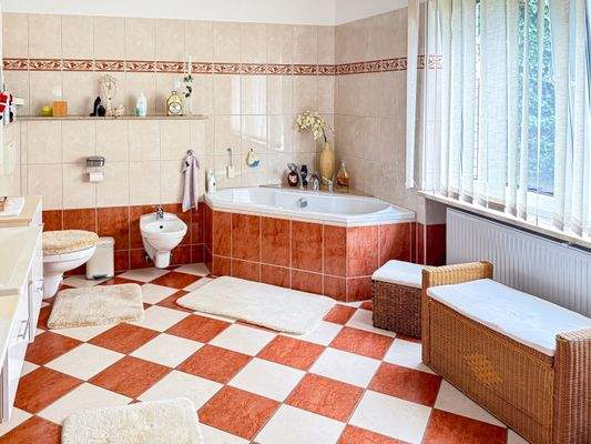 Vollbad mit Wellnessdusche im Erdgeschoss