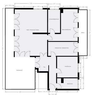 Grundriss m. Terrasse&Balkon