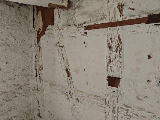 Fachwerk im Obergeschoss