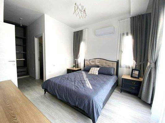 Furnished Semi-Detached Villa with Shared Pool in Gazimağusa