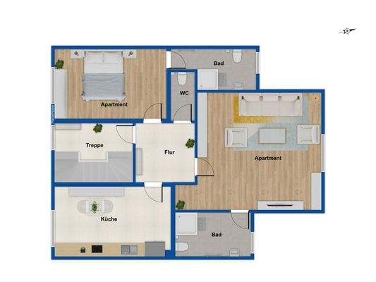 Grundriss Obergeschoss MFH