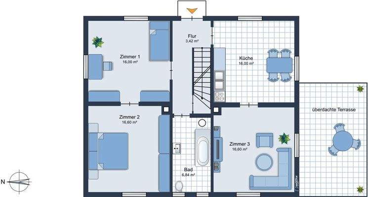 Erdgeschoss (Haus 1)