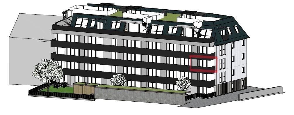 Visualisierte Lage 2.OG Top 6B, Wohnbauprojekt Pro20+ Kufstein