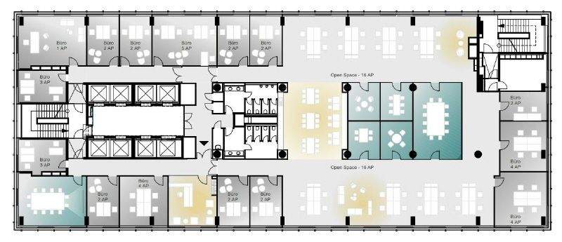 Grundriss Regelgeschoss - Kombibüro