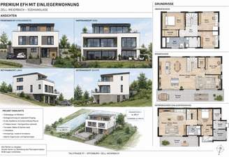Moderne Architekturpräsentation eines Einfamilienhauses