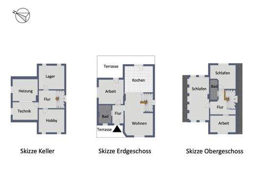 Skizze Grundrisse Haus in Schulzendorf