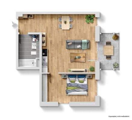 Grundriss 2 Zimmer 2.1.02