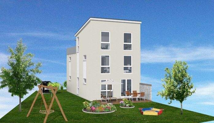 Reihenhaus Gartenansicht