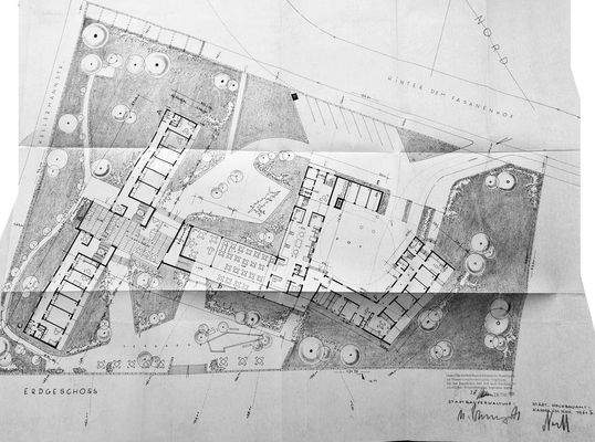 Bestandsplan - Visualisierung aus 1961 ohne Ambulanz