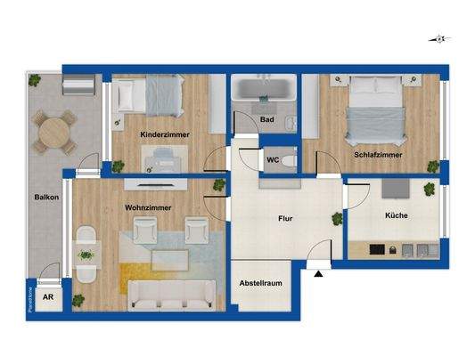 Grundriss Wohnung - 2. OG