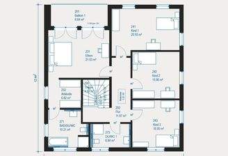 Grundriss Obergeschoss als Beispiel