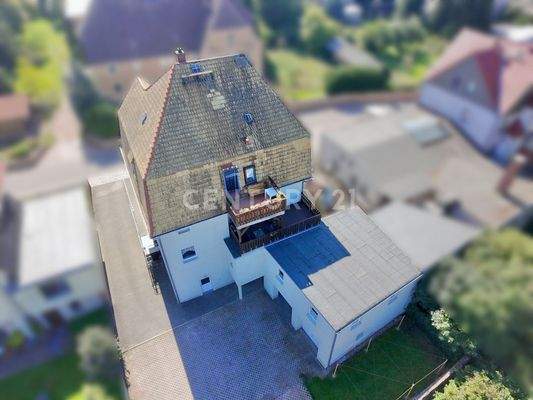 Hinteransicht des Hauses