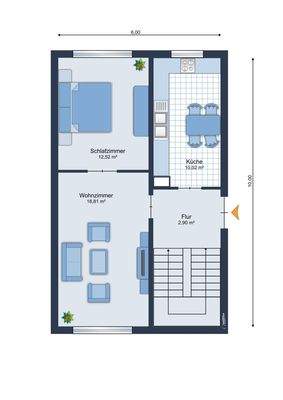 Grundriss Erdgeschoss mit Möbliervorschlag