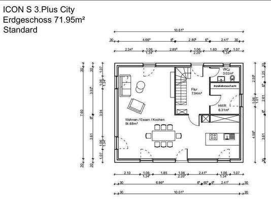 ICON S 3.plus City - Grundriss EG 