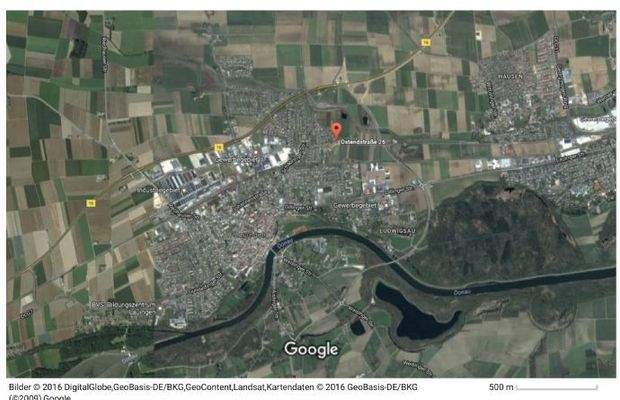 Lage des Baugebietes zwischen Lauingen - Dillingen