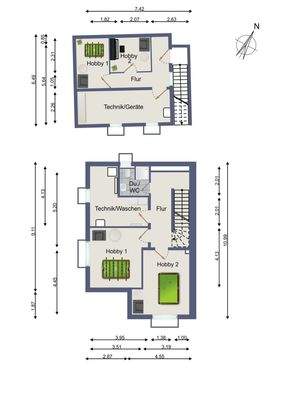 Unverbindlicher 2D Grundriss des Untergeschosses