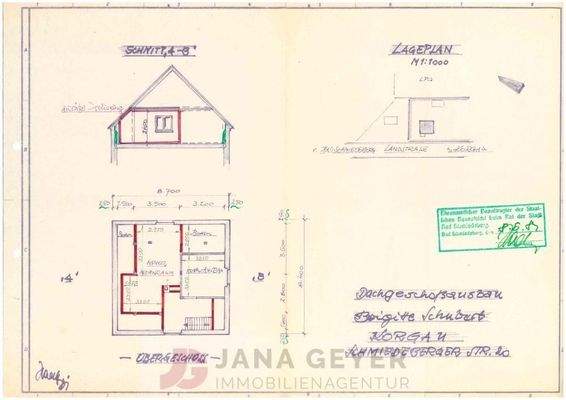 Grundrisse, Schnitt - Dachgeschoss