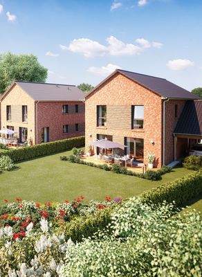 Ansicht Gartenseite Haus Nr. 4 und 5