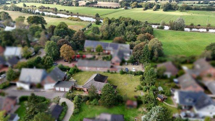 Luftbild mit der Nähe zur Eider