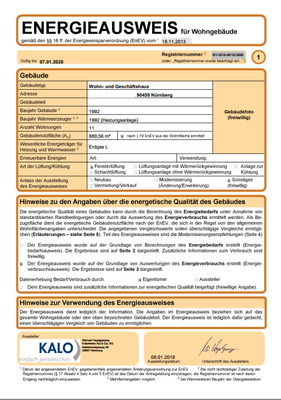 Energieausweis Seite 1