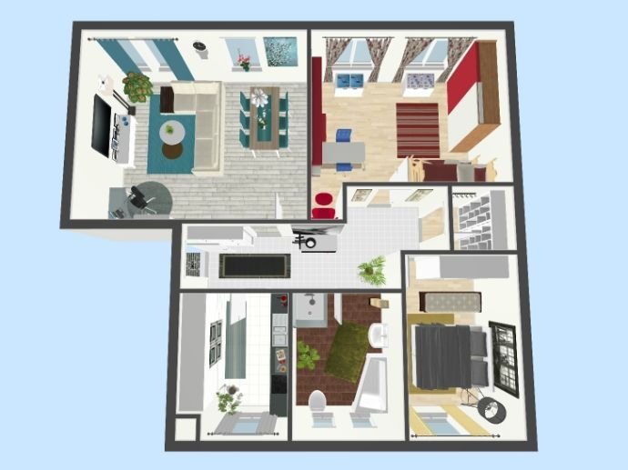 Moderne 3-Raum Wohnung in zentraler Lage