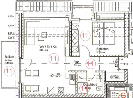 Grundriss Whg. 11