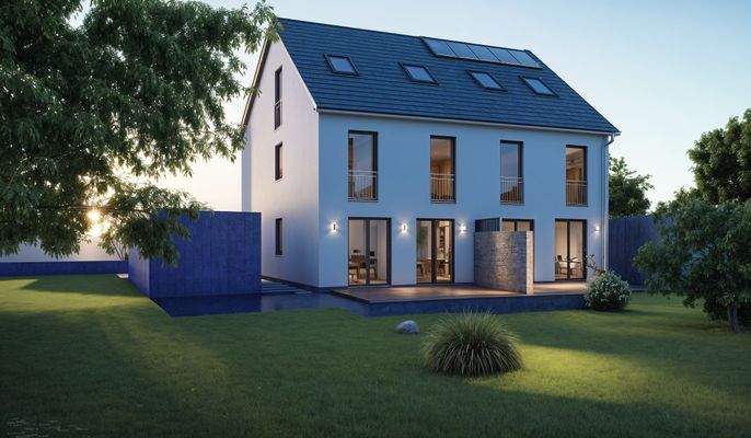 Visualisierung Garten DHH Dämmerung