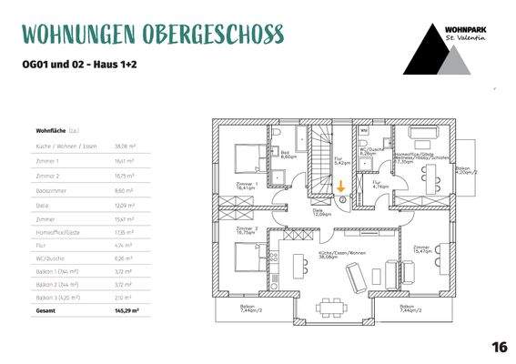 Grundriss Obergeschosswohnung