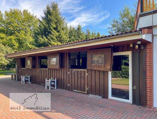 Pferdestall mit Fenstern