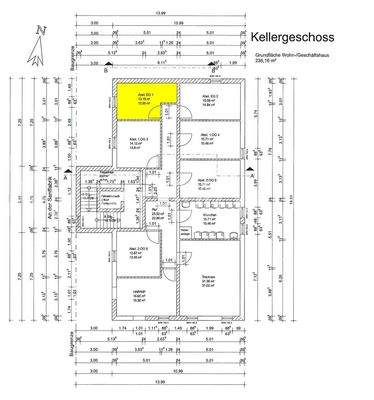 3416 Grundriss UG mit Kellerraum