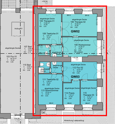 Grundriss - markiert