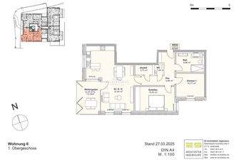 Grundriss Wohnung 6, Weissdornweg