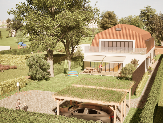 Visualisierung einer möglichen Doppelhausbebauung