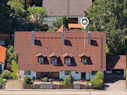 Gebäudeansicht - Hauseingänge Vogelperspektive