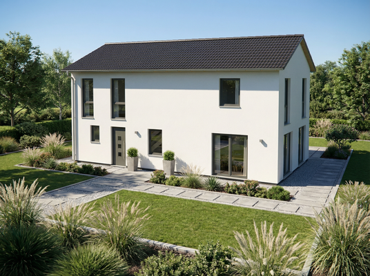 Seitenansicht mit Eingangsbereich