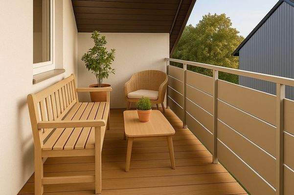 Visualisierte Ansicht Balkon