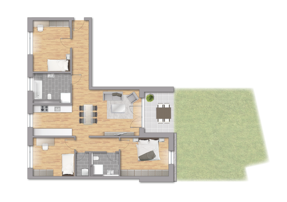 Visualisierter Grundriss