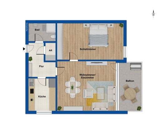 Grundriss Wohnung - 1. OG