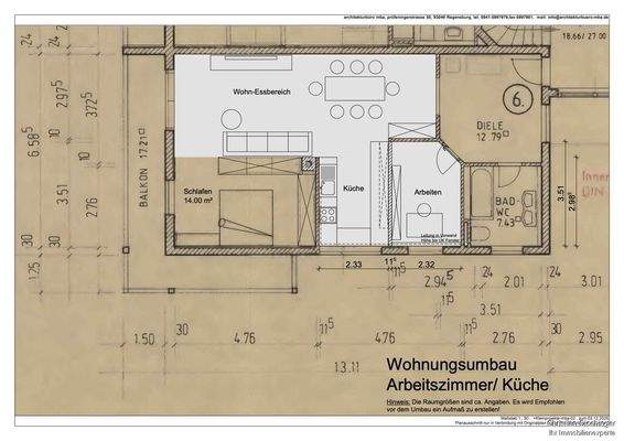 Grundrissvariante nach Umbau