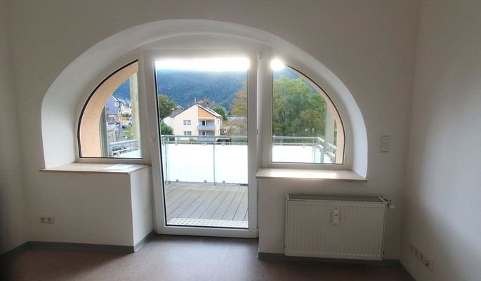 schöner weiter Blick vom Balkon/Wohnzimmer