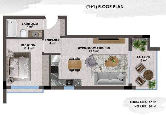 Elegant Apartments Just 200 M from Sea in Kestel Alanya