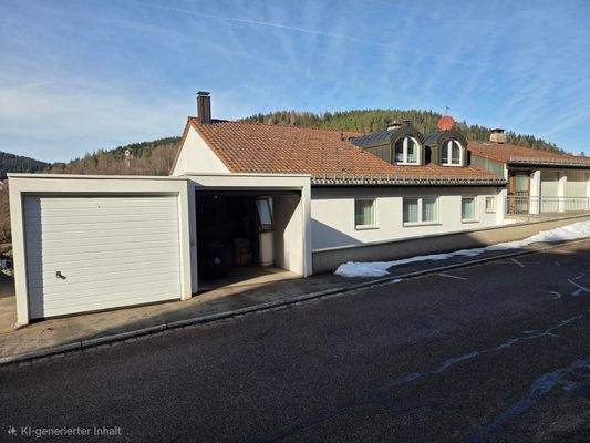 Hausansicht Ost mit Hauseingang und zugehöriger Einzelgarage