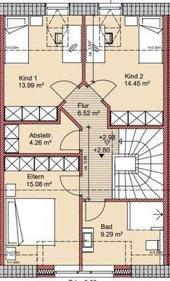 Grundriss Haus 2, OG