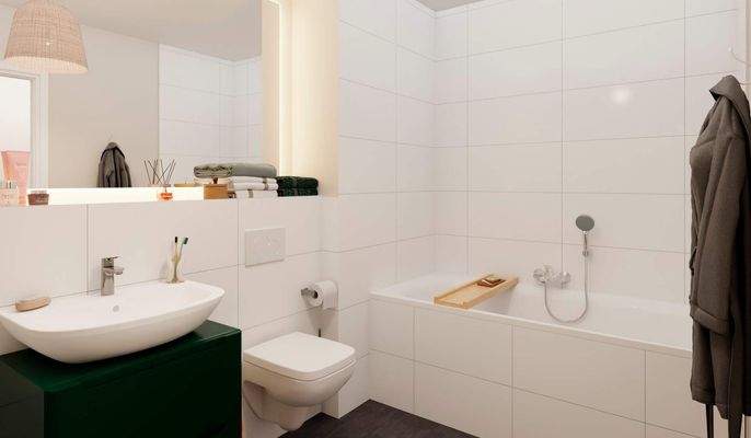 Eine Badewanne für erholsame Abende