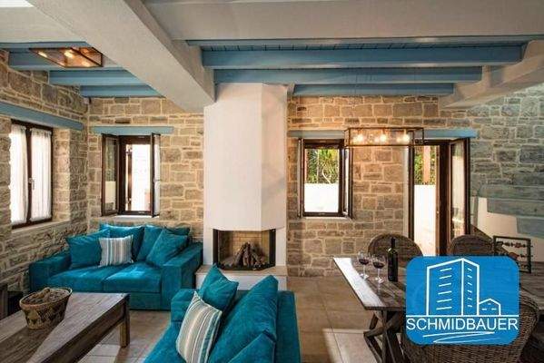 Kreta, Sivas: Schönes Steinhaus mit Gemeinschaftspool zu verkaufen