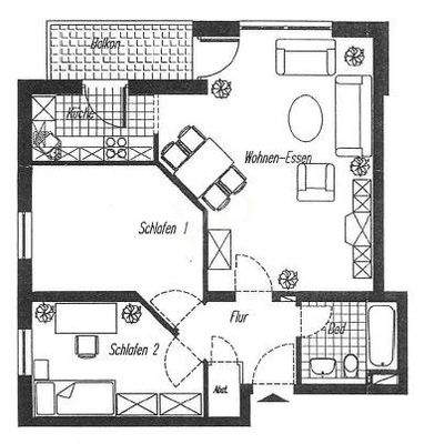 Grundriss 3-Raum-Wohnung