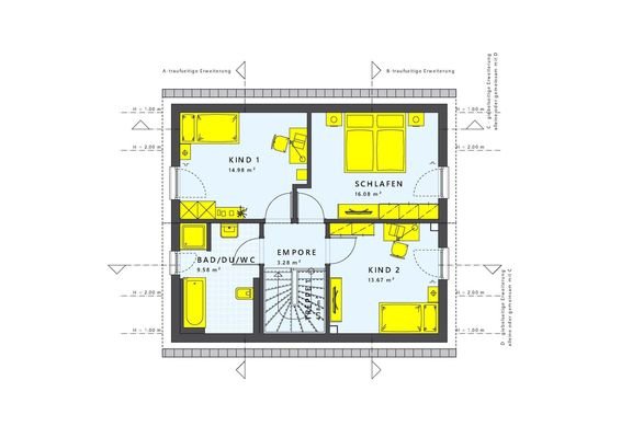 Gestaltungsbeispiel Grundriss DG